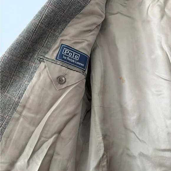 Ralph Lauren Beige and Black Houndstooth Blazer